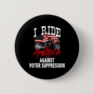Anti Trump Biker Resist Against Voter Suppression 6 Cm Round Badge