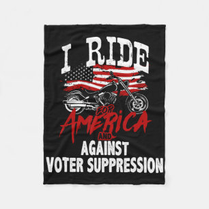 Anti Trump Biker Resist Against Voter Suppression Fleece Blanket