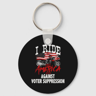 Anti Trump Biker Resist Against Voter Suppression  Key Ring