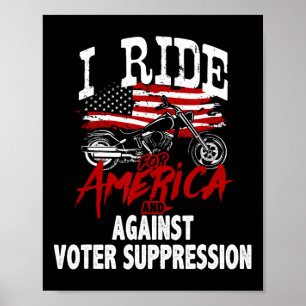 Anti Trump Biker Resist Against Voter Suppression Poster