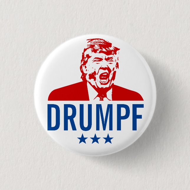 Anti-Trump Button: "DRUMPF" 3 Cm Round Badge (Front)