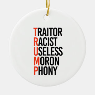Anti-Trump Ceramic Ornament