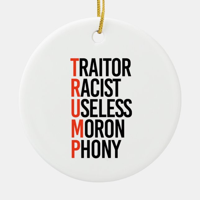 Anti-Trump Ceramic Ornament (Front)