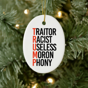Anti-Trump Ceramic Ornament