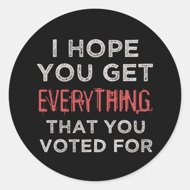 Anti-Trump Everthing You Voted For Classic Round Sticker (Front)