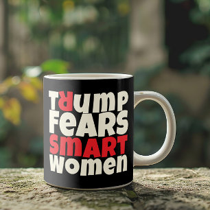Anti trump feminist protest slogan red black coffee mug