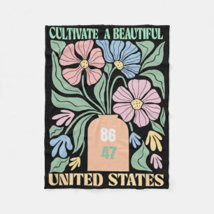 Anti Trump Floral Boho 86 47 Cultivate A Beautiful Fleece Blanket
