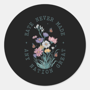 Anti Trump Floral Butterflies Democrat President L Classic Round Sticker