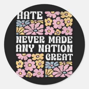 Anti Trump Floral Butterflies Democrat President L Classic Round Sticker