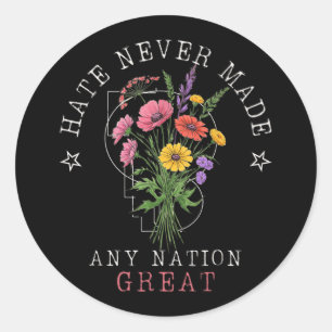 Anti Trump Floral Butterflies Democrat President L Classic Round Sticker