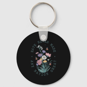 Anti Trump Floral Butterflies Democrat President L Key Ring