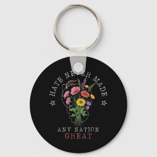 Anti Trump Floral Butterflies Democrat President L Key Ring