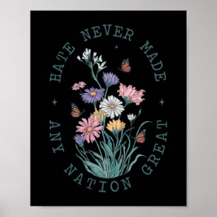 Anti Trump Floral Butterflies Democrat President L Poster