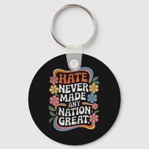 Anti Trump Floral Democrat President Liberal 3  Key Ring