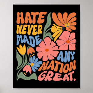 Anti Trump Floral Democrat President Liberal Poster