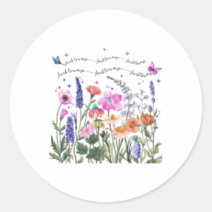 Anti Trump Floral Flower Democrat President Libera Classic Round Sticker