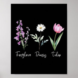 Anti Trump Floral Flower Democrat President Libera Poster