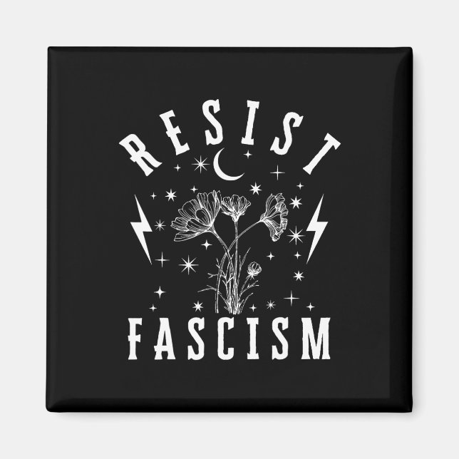 Anti Trump Floral Hate Lies And Fascism Resist Res Magnet (Front)