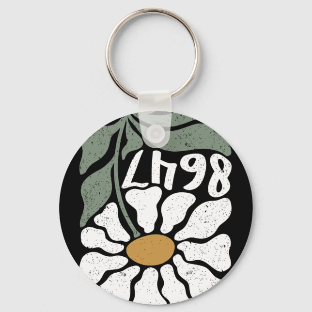 Anti-trump Floral Statement Design  Key Ring (Front)