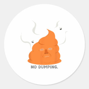 Anti Trump Funny Political No Dumping Classic Round Sticker