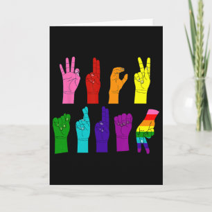 Anti Trump Hand Sign Lgbt Sign Language Lgbtq Rain Card