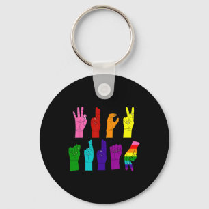Anti Trump Hand Sign Lgbt Sign Language Lgbtq Rain Key Ring