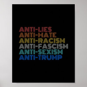 Anti Trump Hate Lies Racism Fascism Ism Resist Poster