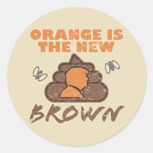 Anti-Trump Humour Poop Classic Round Sticker (Front)
