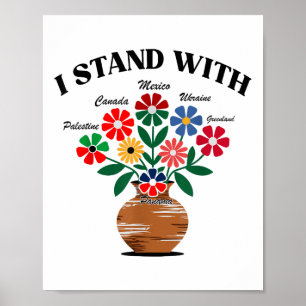 Anti Trump I Stand With Canada Mexico Greenland Uk Poster