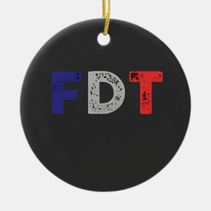 Anti Trump Maga FDT Resist Democracy Retro Ceramic Ornament