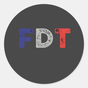 Anti Trump Maga FDT Resist Democracy Retro Classic Round Sticker