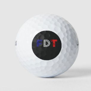 Anti Trump Maga FDT Resist Democracy Retro Golf Balls