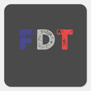 Anti Trump Maga FDT Resist Democracy Retro Square Sticker