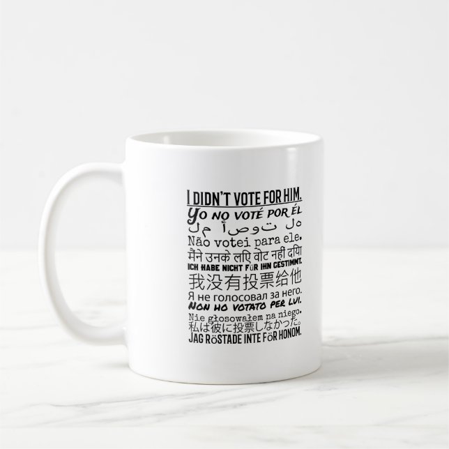 Anti-Trump Mug I Didn't Vote for Him - Impeach 45 (Left)