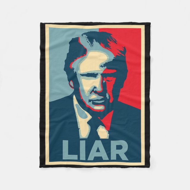 Anti Trump Obama Hope Poster Liar  Fleece Blanket (Front)