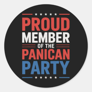 Anti Trump Panican Party Classic Round Sticker