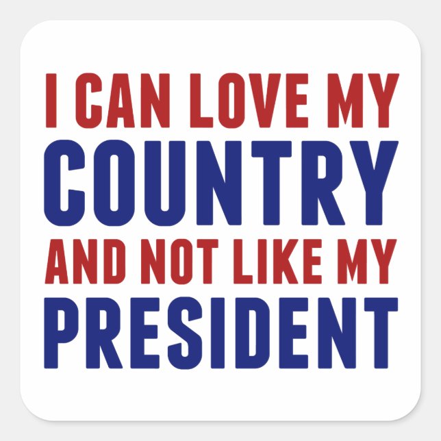 Anti Trump Patriotic Not My President Square Sticker (Front)