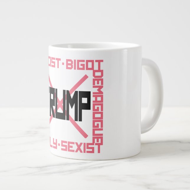 Anti-Trump Pink Large Coffee Mug (Front Right)
