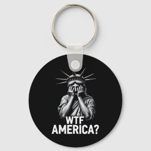 Anti-trump Political And Democracy Wtf America _2 Key Ring