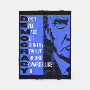 Anti Trump Pro Democracy Tee Resist! Progressive P Fleece Blanket