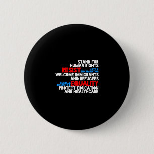 Anti Trump Protest Human Rights Resist 6 Cm Round Badge
