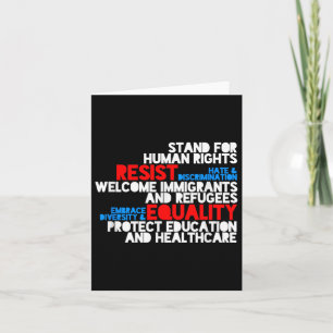 Anti Trump Protest Human Rights Resist Card