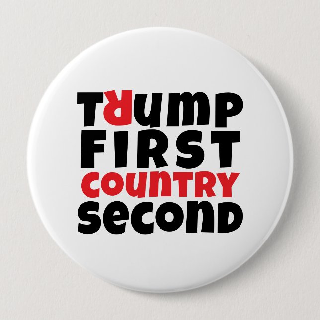 Anti trump protest slogan 10 cm round badge (Front)