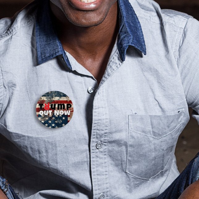 Anti trump protest slogan flag 7.5 cm round badge (Creator Uploaded)