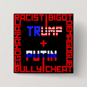 Anti Trump+Putin 15 Cm Square Badge