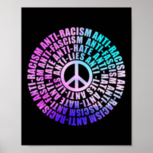 Anti Trump Racism Fascism Lies Hate Resist Vote Wa Poster