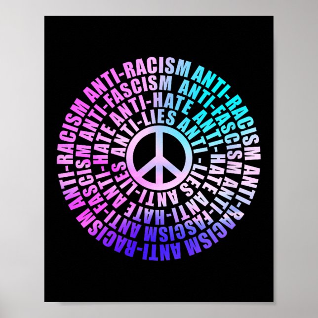 Anti Trump Racism Fascism Lies Hate Resist Vote Wa Poster (Front)