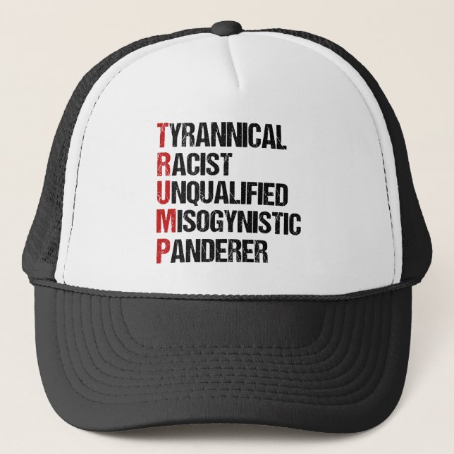 Anti Trump Resist Acrostic Trucker Hat (Front)