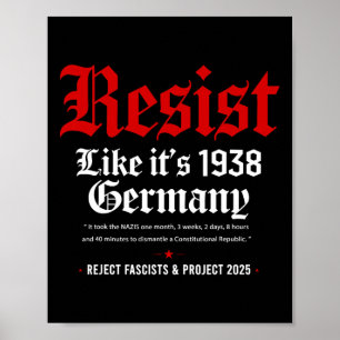 Anti-trump Resist It's Like 1938 Germany Activist Poster