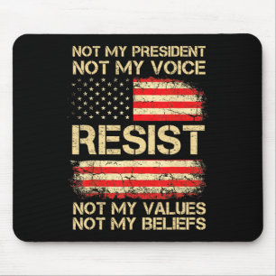 Anti-trump Resist Not My President America Flag Vi Mouse Pad